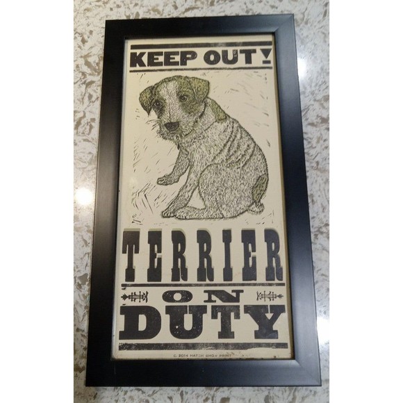 Framed Keep Out Terrier On Duty Hatch Show Print - Picture 1 of 4